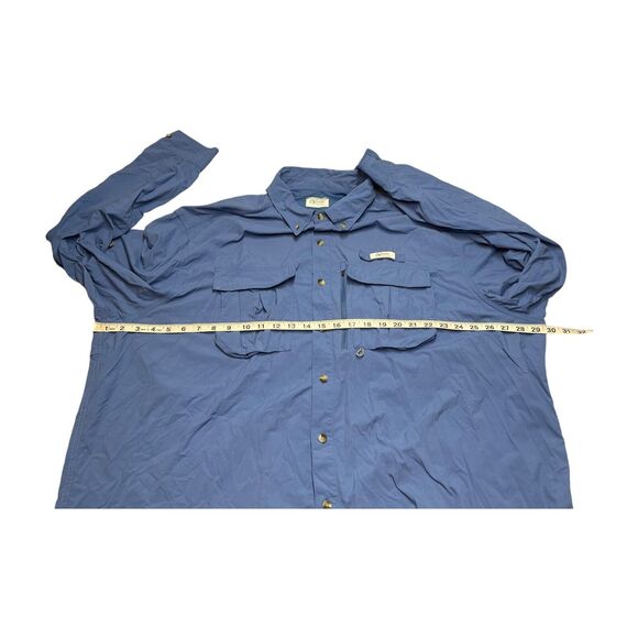 Gander Mountain Guide Series Fishing Shirt Men's 3XLT Blue Nylon Button-Down - Picture 4 of 8